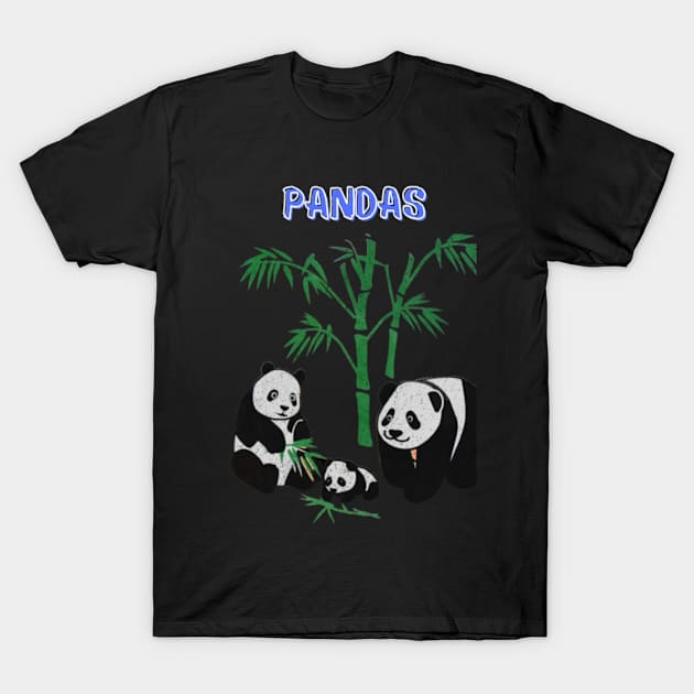 Panda Bear Family T-Shirt by MckinleyArt